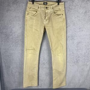 Hudson Jeans Mens 30x31 Tan Byron Five Pocket Straight Rumb USA Button Fly Denim